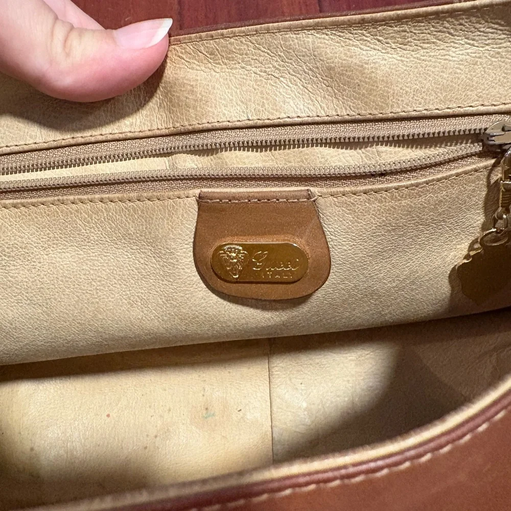 Vintage Gucci Brown Leather Shoulder Bag - Picture 13 of 16